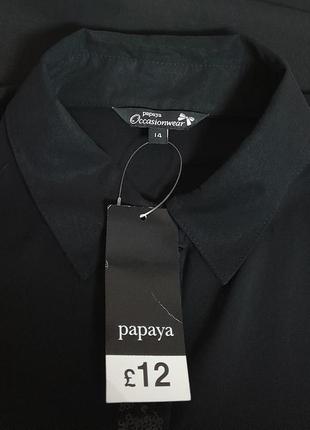 Шикарная шифоновая блузка чёрного цвета papaya occasionwear с биркой5 фото