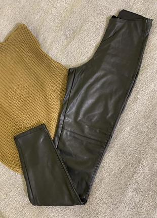 Лосины утепленные эко кожа под кожу h&m xs-s