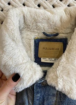 Тепла чоловіча джинсова куртка pull&bear