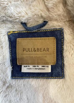 Теплая мужская джинсовая куртка pull &amp; bear5 фото