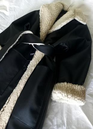 Шикарная кожаная дубленка пальто на овчине2 фото