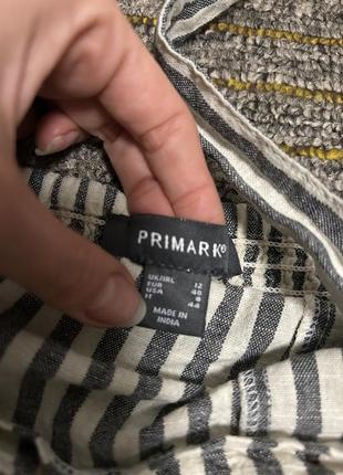 Хлопковое платье сарафан в полоску длины миди с поясом от primark s m3 фото