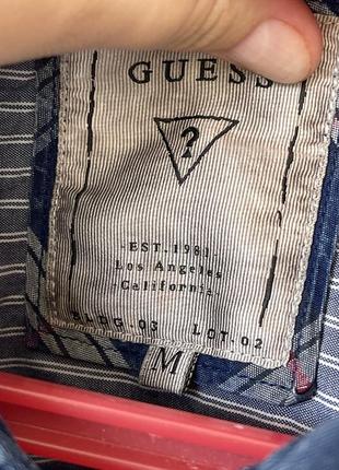 Ковбойська сорочка синя в карту з джинсовим оздобленням guess7 фото