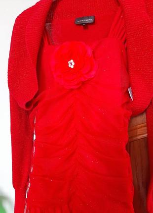 Святкова червона сукня з болеро2 фото