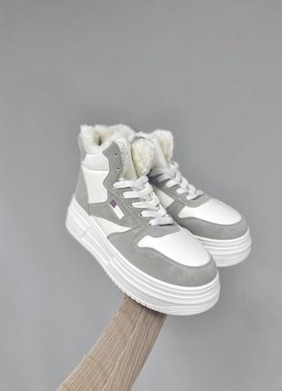 Зимові жіночі кросівки boots jumanji grey & white4 фото