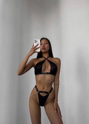 Соблазнительный комплект черный сеточка с м л