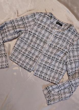 Пиджак твидовый укороченый