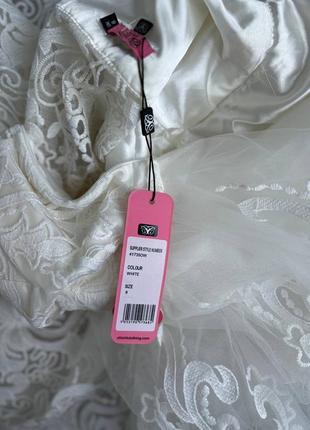 Нова весільна вечірня міді мереживна сукня англійського бренду10 фото