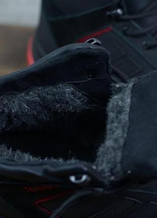Мужские черные зимние кроссовки-полуботинки кожаные с мехом,натуральная кожа-мужская обувь зима3 фото