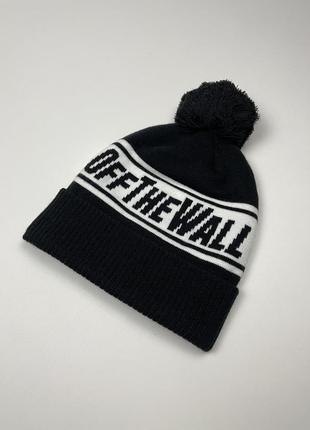 Шапка vans off the wall pom оригинальная женская черная vn0a2yr7y2813 фото