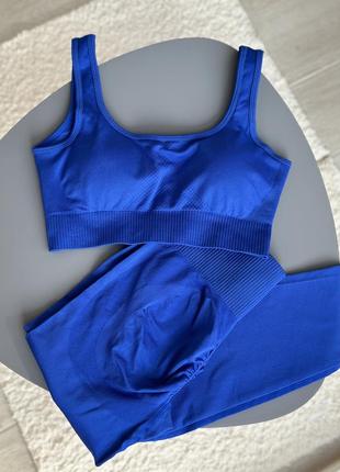 Спортивный костюм, спортивный комплект, лосины и топ