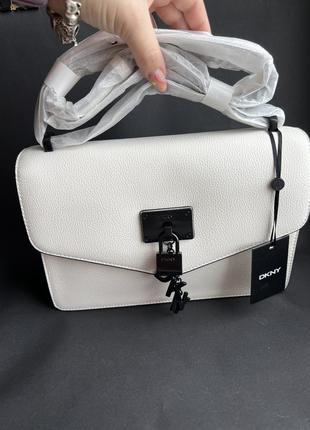 Белая сумка dkny elissa large shoulder bag1 фото