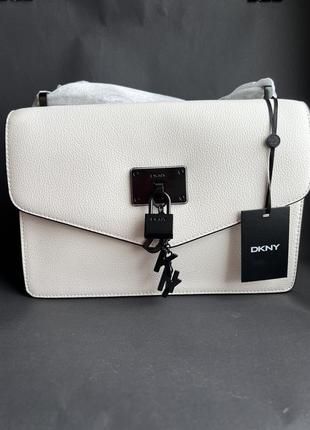 Белая сумка dkny elissa large shoulder bag4 фото