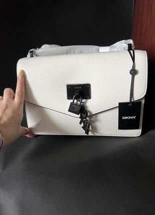 Белая сумка dkny elissa large shoulder bag2 фото