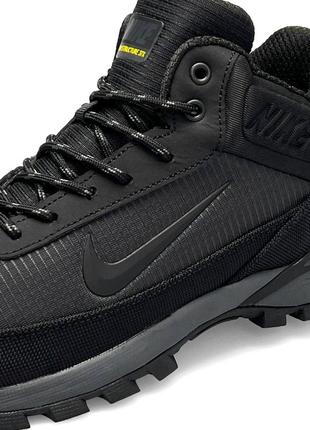 Зимние мужские кроссовки nike rivah gore-tex black gray fur9 фото