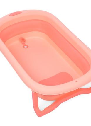 Ванночка для новорожденных детская, силикон, складная me 1108 bath pink