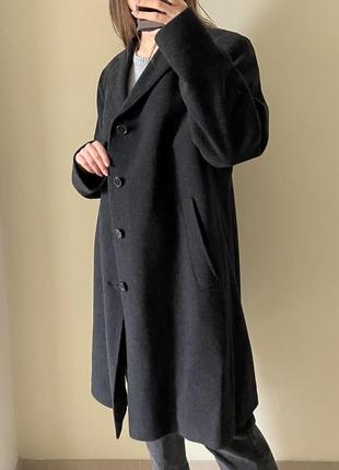 Вовняне сіре чоловіче пальто від bugatti5 фото