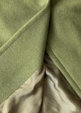 Шерстяное пальто батал, оливковый цвет, индивидуальный пошив, 100% шерсть.7 фото