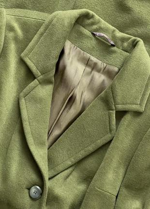 Шерстяное пальто батал, оливковый цвет, индивидуальный пошив, 100% шерсть.3 фото