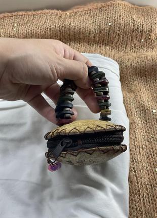 Детский маленький кошелек сумочка маленькая из дерева африканский стиль