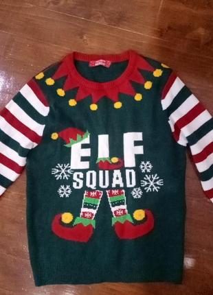 Мужской свитер эльф новогодний гном elf1 фото