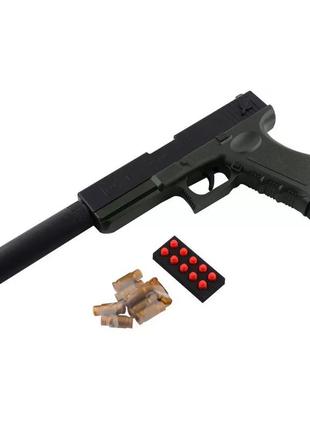 Іграшковий пістолет glock 19 з м'якими кулями || дитяча зброя