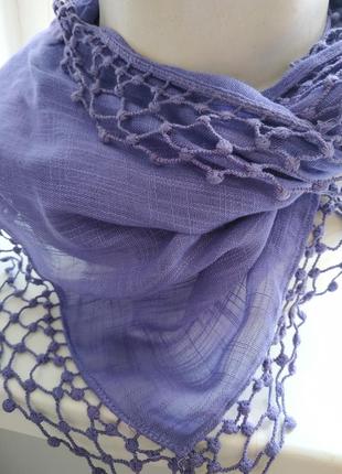 Женский шарф из вискозы и хлопка2 фото