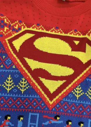Superman dc comics офф мерч вʼязаний светер супермен дс комікси фільм різдвяний різдво3 фото
