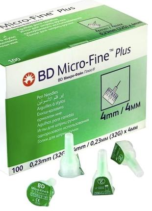 Иглы для шприц-ручек bd micro-fine plus 0,23x4mm