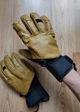 Зимние перчатки salomon goretex кожаные горнолыжные перчатки xl6 фото