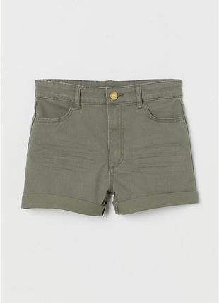 Стильные котоновые шорты h&m подвороты девоч ам 10-11  лет