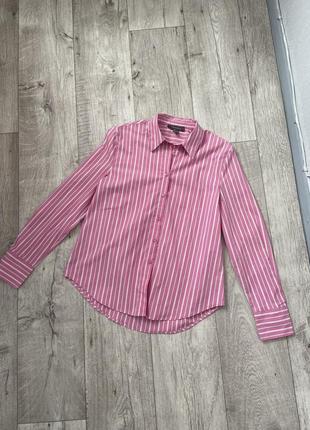 Современная розовая рубашка в полоску primark размер 44-46