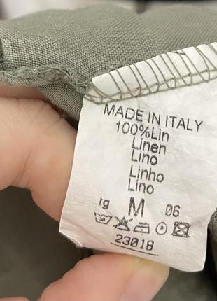 Итальянское новое платье из льна хаки качественное3 фото