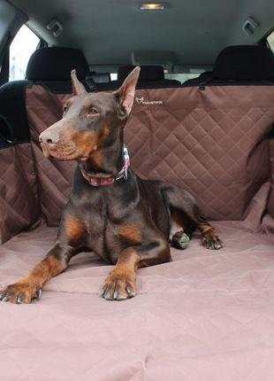 Автогамак для собак в багажник elegant brown 100х90х33см10 фото