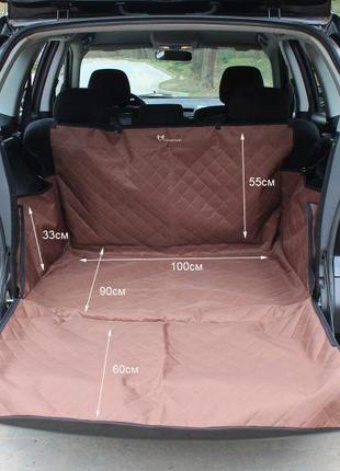 Автогамак для собак в багажник elegant brown 100х90х33см5 фото