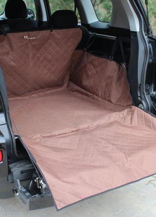 Автогамак для собак в багажник elegant brown 100х90х33см4 фото