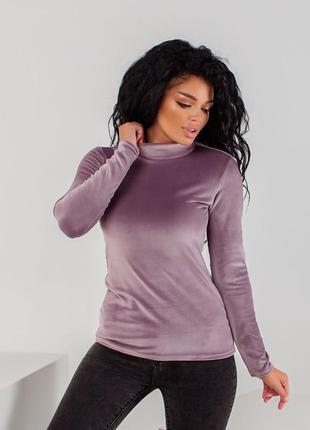 Велюровый гольф под горло кофта серый бежевый синий зеленый черный бордовый фиолетовый...