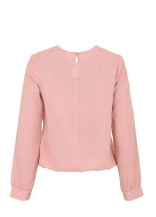 Розовая пудра блузка классическая с длинным рукавом модная2 фото