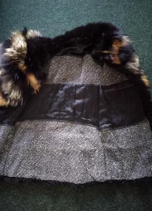 Полушубок жилетка с рукавами натуральный мех песец лиса чернобурка4 фото