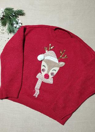 Светр з оленем для дівчинки, 11-12 років