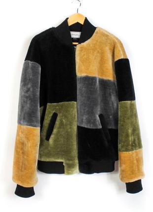 The new county faux fur jacket patchwork куртка оверсайз размер xl