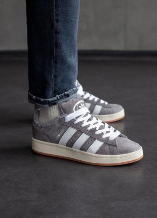Мужские кроссовки adidas campus 00s grey white зима / smb