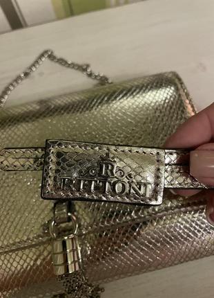 Кожаная сумка rittoni италия, нарядный клатч, сумочка