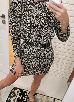 Платье с длинным рукавом и рукавами-фонариками прямое h&m