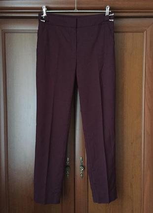 Шикарні брюки mango бордо з декорованим пояском розмір с-м7 фото
