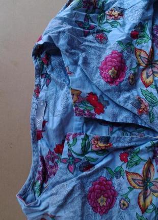 Подовжена блузка в квіти3 фото
