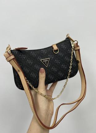 Сумка guess mini bag black/blue3 фото