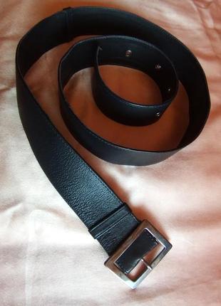 Ремень из натуральной кожи тёмно-синий