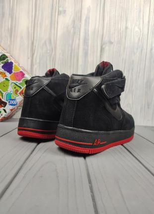 Nike air force 1 high winter black red4 фото