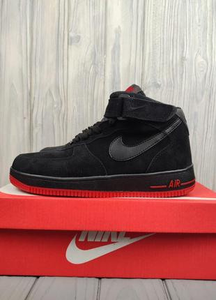 Nike air force 1 high winter black red10 фото